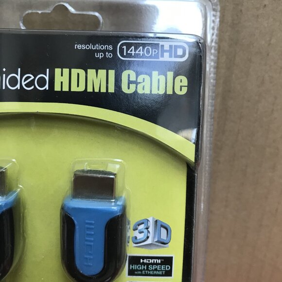 2 Blue Mesh Braided High Speed HDMI Cables - 6ft Each NEW - Picture 6 of 6